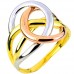 Χρυσό τρίχρωμο δαχτυλίδι Κ14